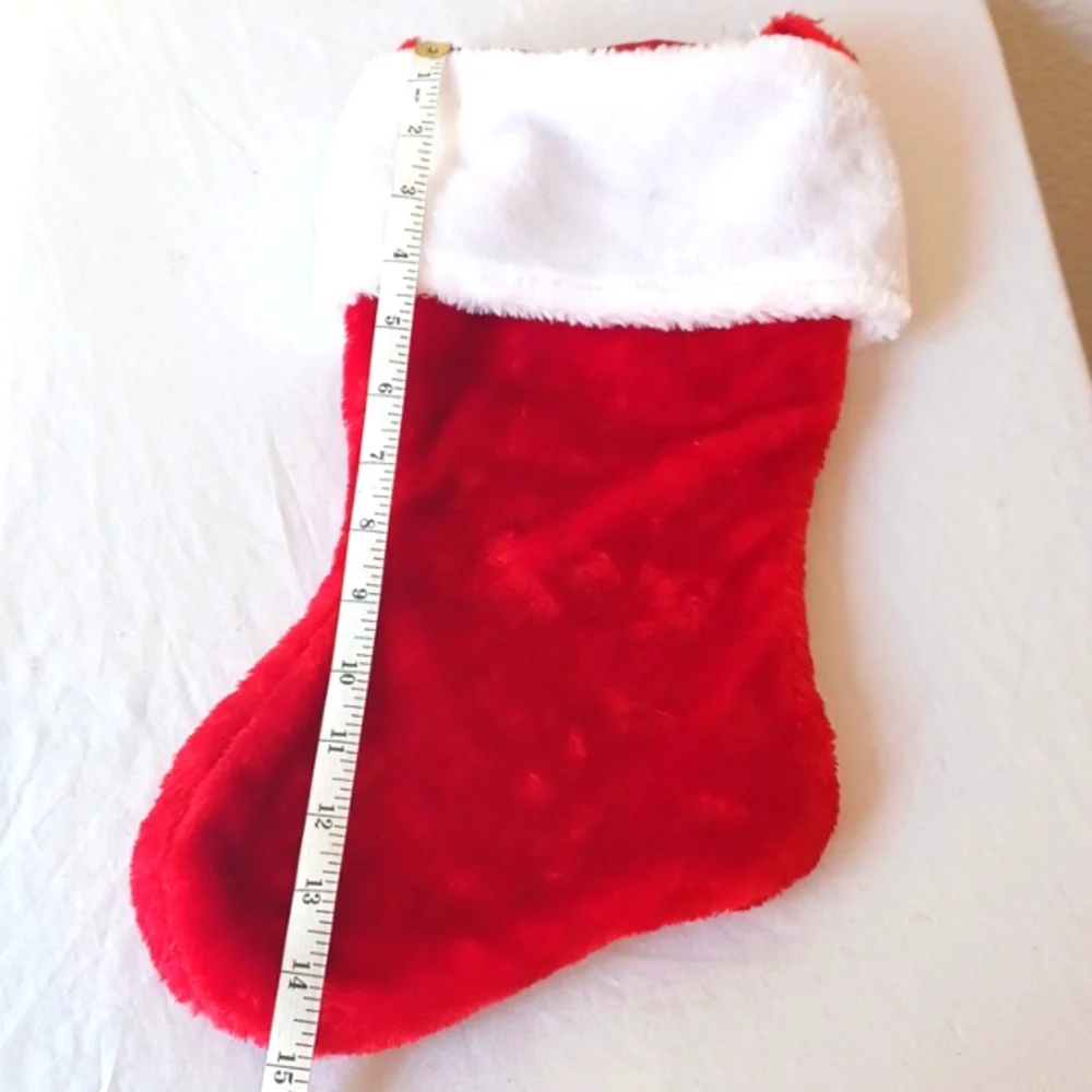 3/$25 SALE SET OF 2 Christmas Holiday Stockings Plush Red White Traditional NWOT